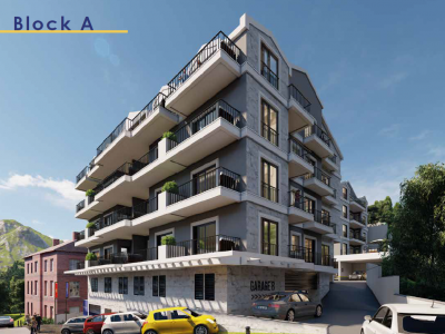 Budva'da yeni inşa edilmiş altyapılı daireler